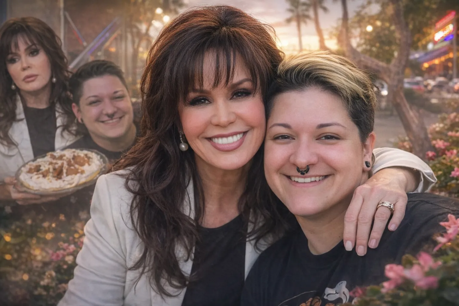 When people mention Marie Osmond, they often think of stage lights, thunderous applause, and her radiant smile. But behind that glow is a very human story — the story of a mother. One day, her daughter gathered all her courage to say what she had kept hidden in her heart for so long: “Mom, I’m gay.” In that moment, time seemed to stand still. Not because of shock. Not because of disappointment. But because she understood how much inner struggle it must have taken for her child to speak those words. In her daughter’s eyes was fear — fear of rejection, fear of hurting her mother, fear of losing her family. But Marie didn’t see a “label.” She only saw the little girl who once held her hand while learning to walk, who cried when she fell, who ran into her mother’s arms for comfort. She pulled her daughter close and said something simple — yet powerful enough to bring tears to anyone’s eyes: “So what? Who cares? You’re still my daughter.” There was no long speech. No conditions. No “but.” Only love. As a public figure, she understood how harsh the world’s judgments can be. She knew her child might face scrutiny, whispers, and criticism. But what she wanted her daughter to know was this: the world may judge — but her mother would not. A mother does not love her child because she is “like” someone or “different” from someone. A mother loves her child because she is herself. In that embrace, the fear slowly faded. Her daughter no longer had to hide. No longer had to pretend. No longer had to apologize for simply existing. And perhaps the most moving part was not the words, “Who cares?” But the message behind them: That a mother’s love is unconditional. That love requires no standards. That family is the place where we are allowed to be fully ourselves — without permission. In a world still filled with debate and division, this story feels like a drop of warmth falling into the human heart — reminding us that sometimes, what saves a child from darkness is not grand declarations, but a hug and a simple sentence from a mother: “You’re still my daughter.”